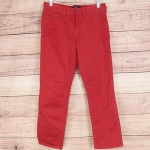 Lucky‎ Brand Pants Womens 6 / 28 Red Sofia Capri Crop Denim Stretch Pockets